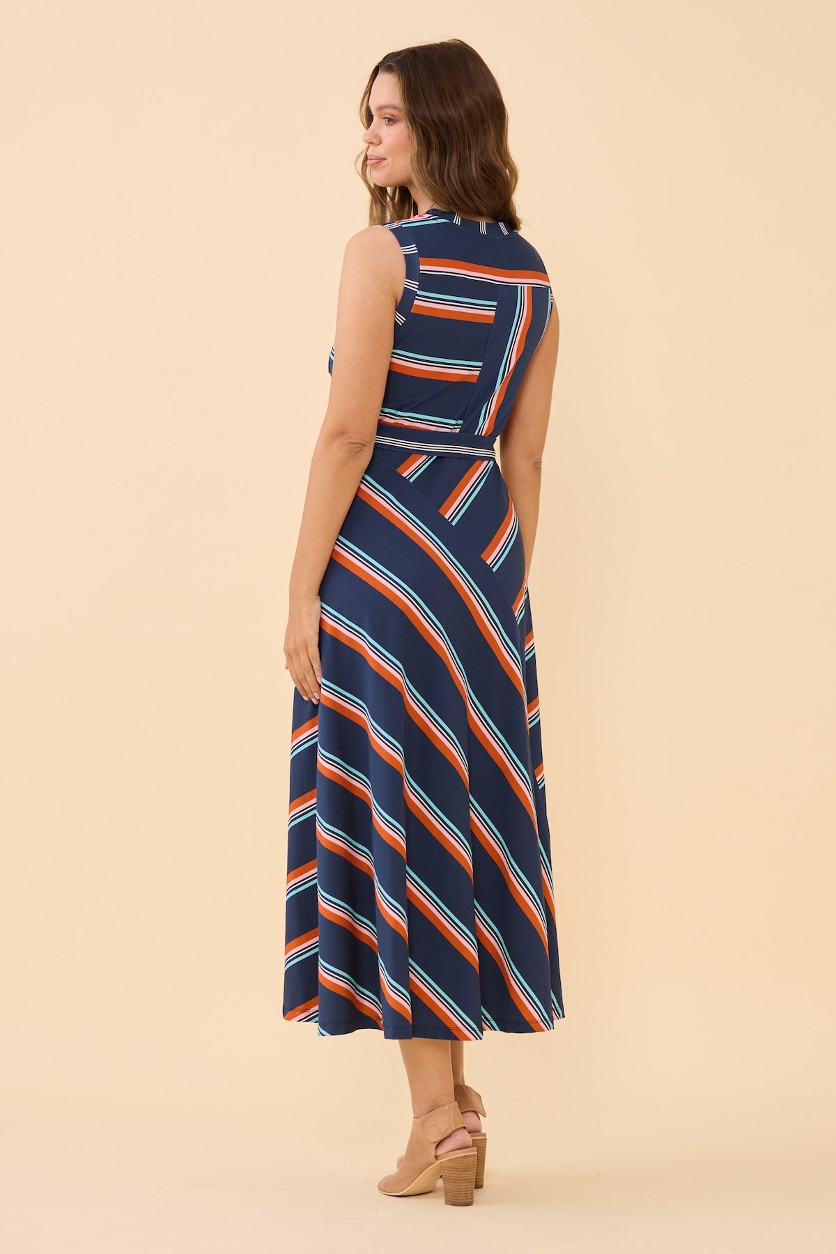 princess polly baby blue dress Orange Striped Dress main image 1