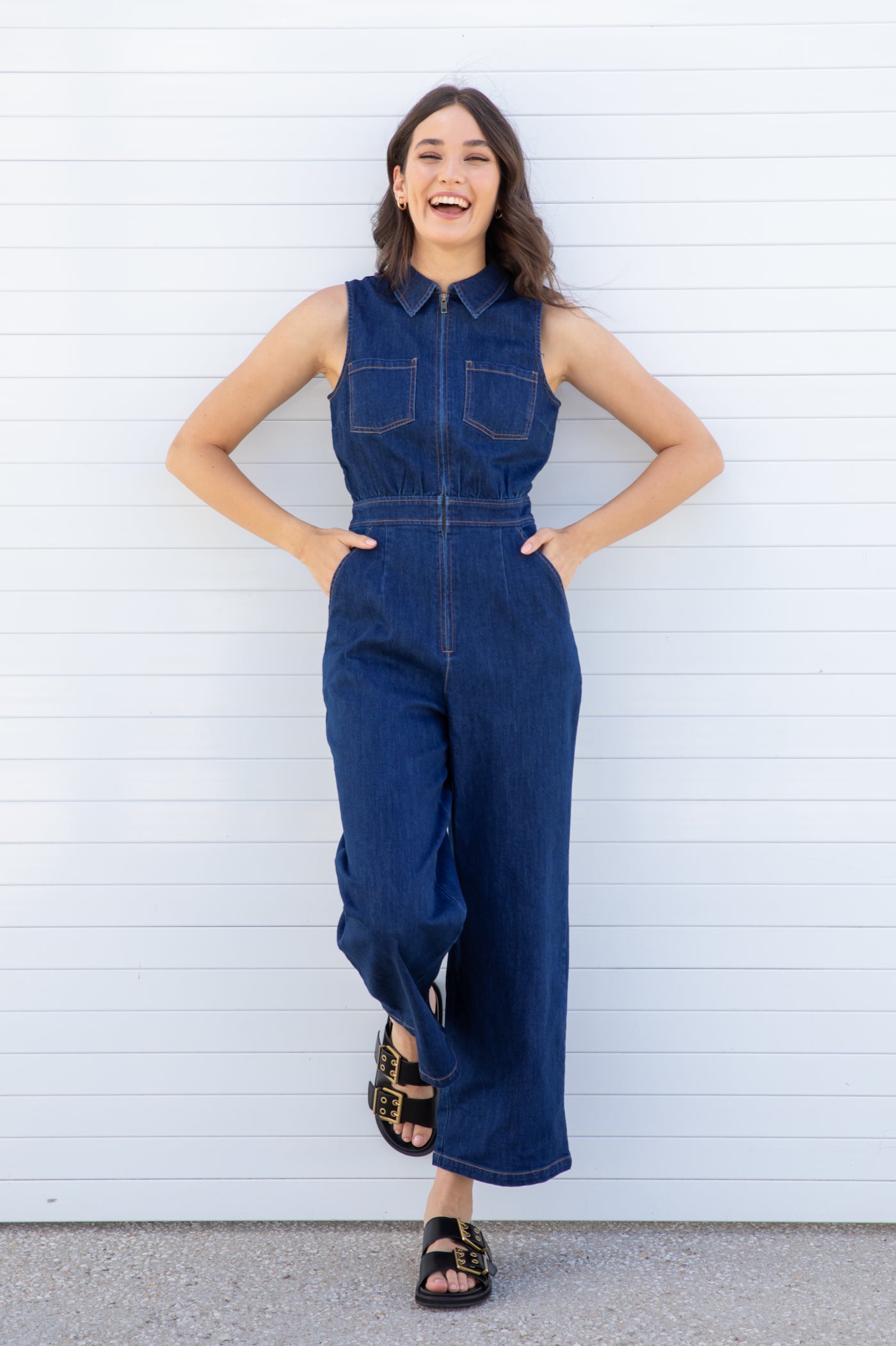 SLEEVELESS Denim Freestyler Jumpsuit – Frock Me Out