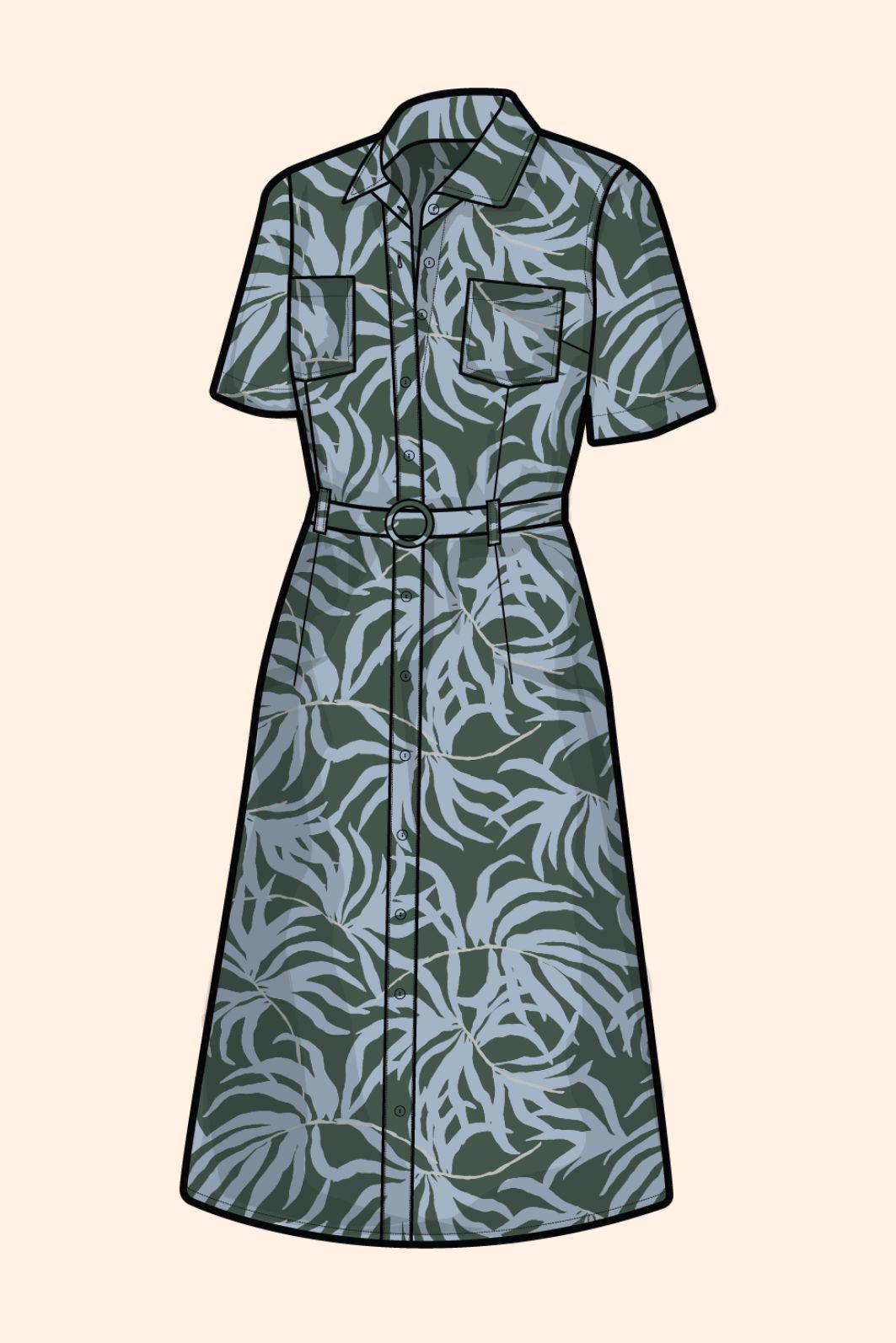WHOLESALE - LET'S BE FRONDS Shirt Dress