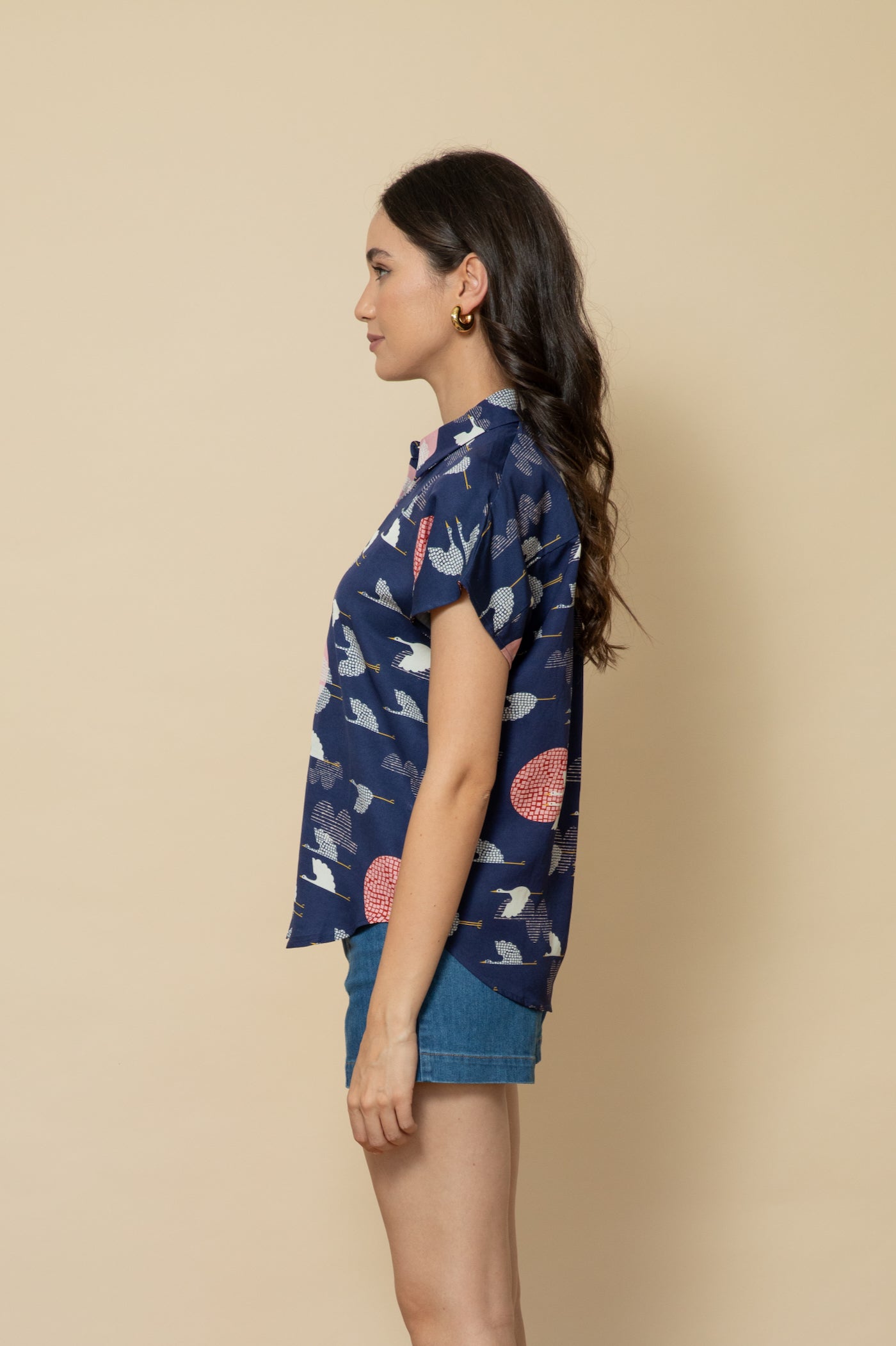 1000 CRANES Capped Sleeve Shirt