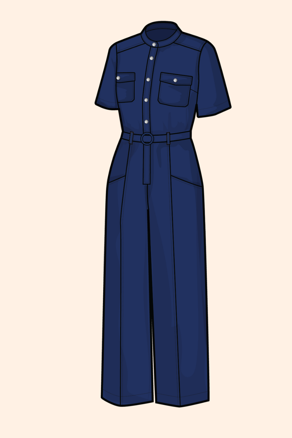WHOLESALE - CHAMBRAY Safari Jumpsuit