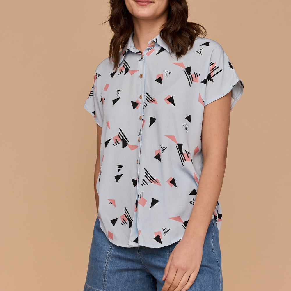 WHOLESALE - Mix Tape Capped Sleeve Shirt