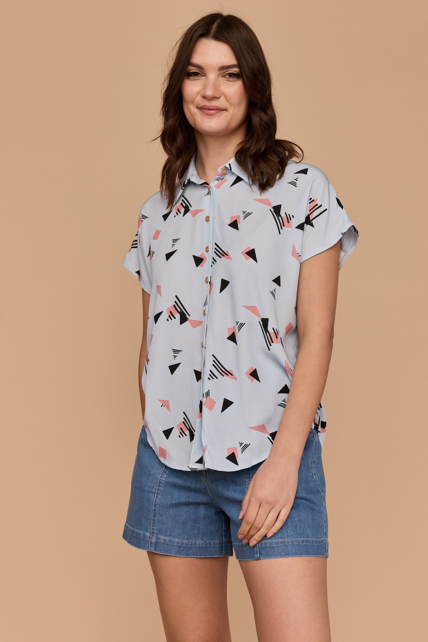 WHOLESALE - Mix Tape Capped Sleeve Shirt