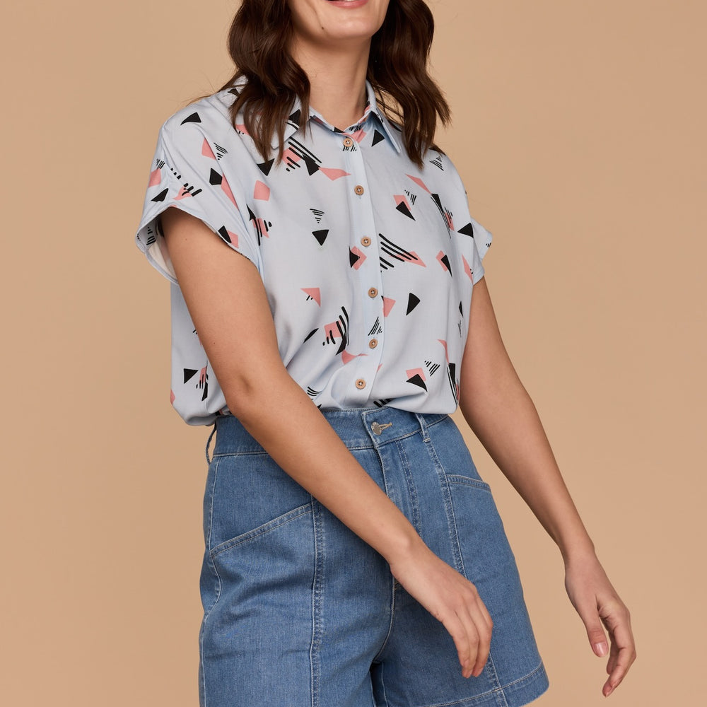 
                      
                        WHOLESALE - Mix Tape Capped Sleeve Shirt
                      
                    