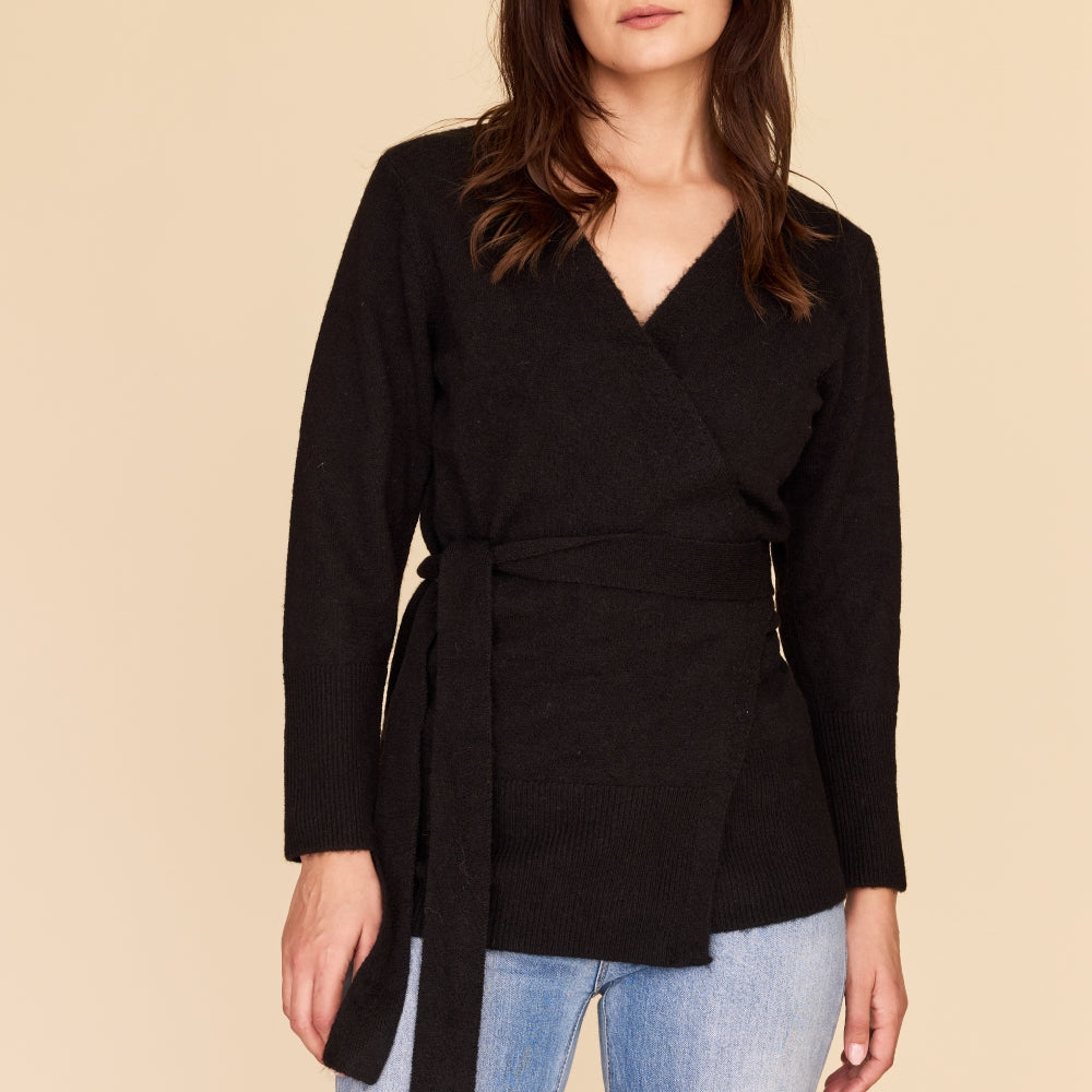 BLACK Wrap BFF Cardigan