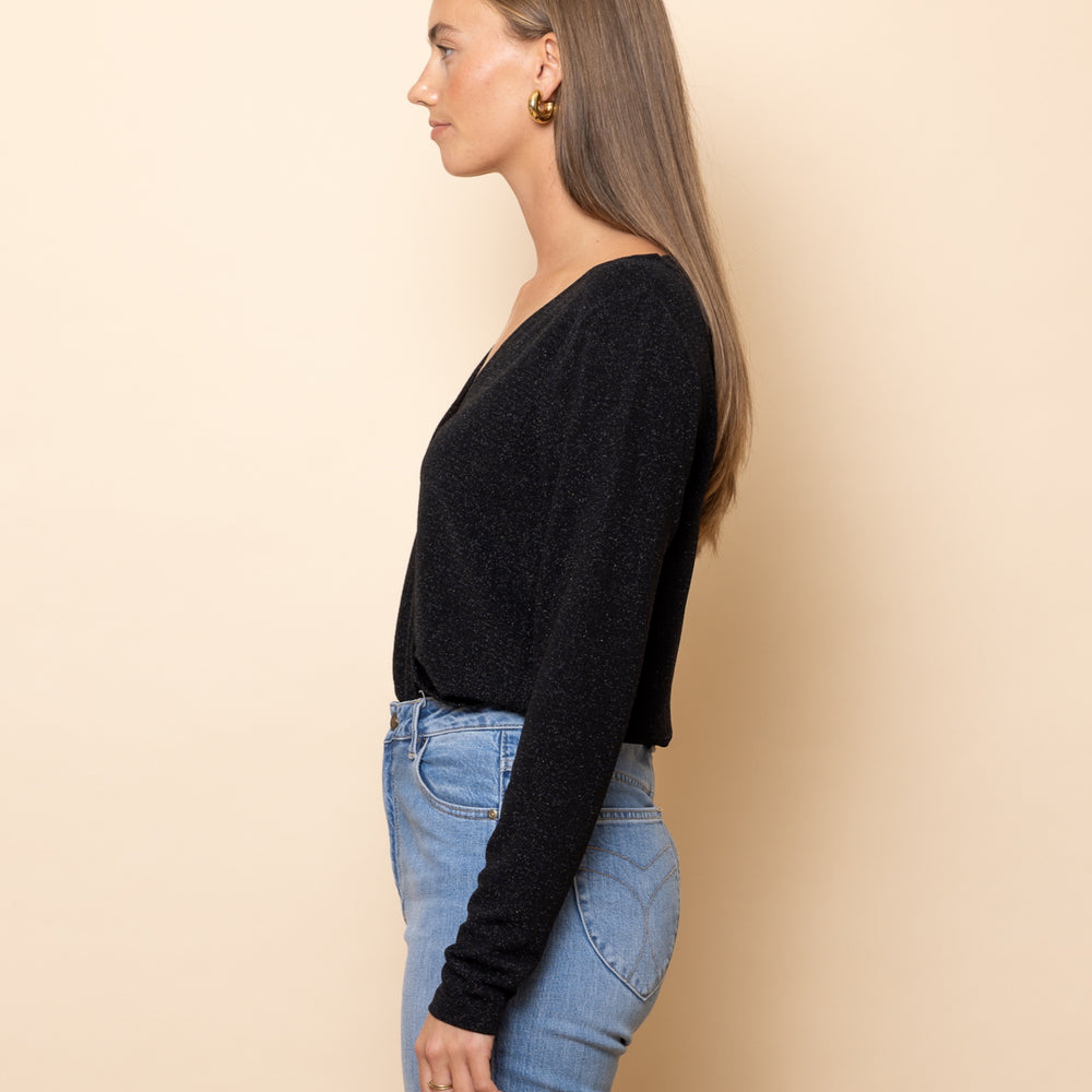 
                      
                        BLACK Lurex Crossover Top
                      
                    