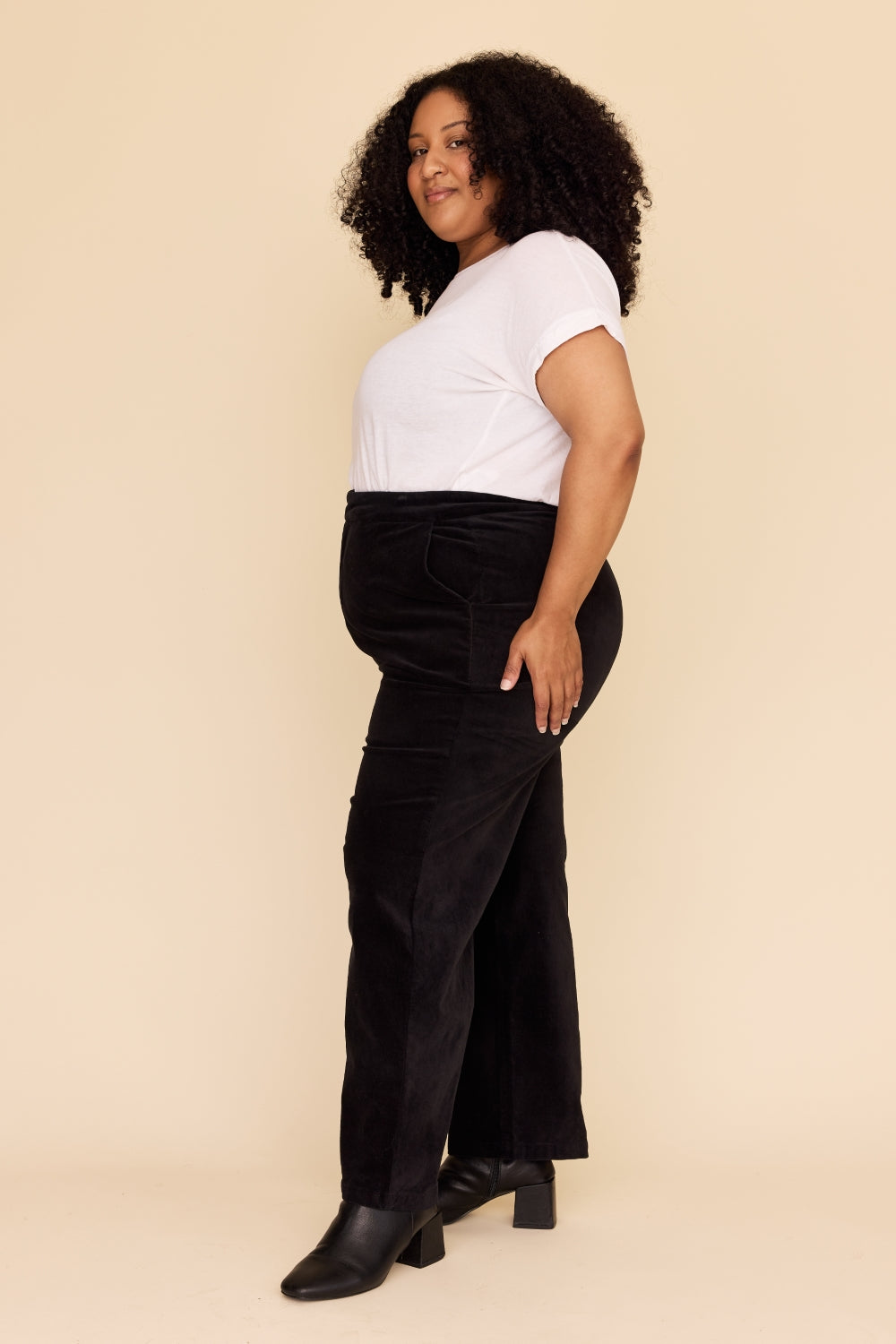 Wide Leg Pants Black Velvet Pants Plus Size BLACK Velvet Pants
