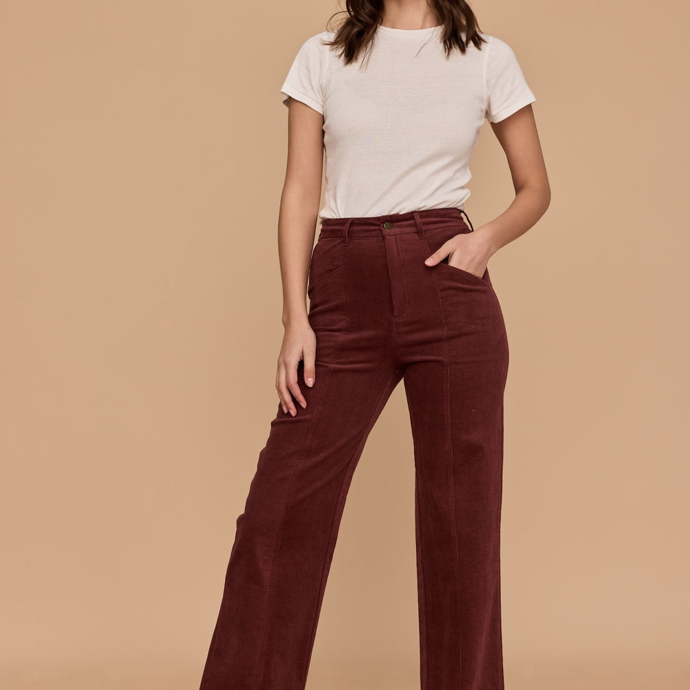 
                      
                        BURGUNDY Corduroy High Waist Pants
                      
                    