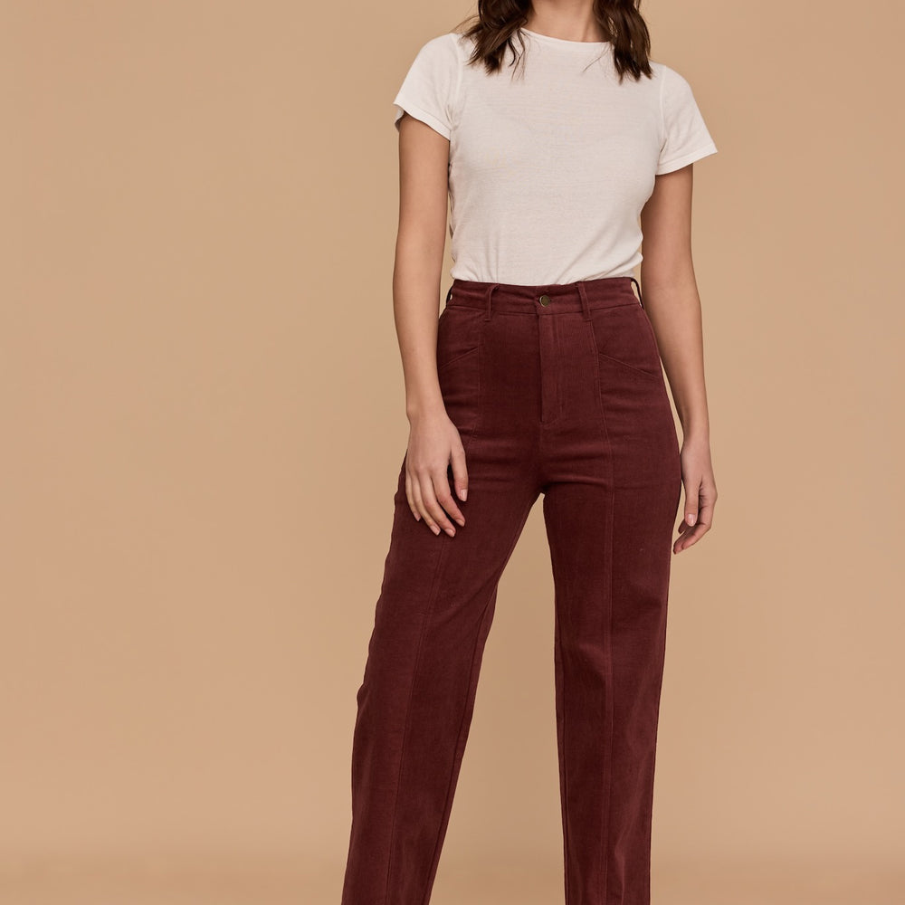 
                      
                        BURGUNDY Corduroy High Waist Pants
                      
                    