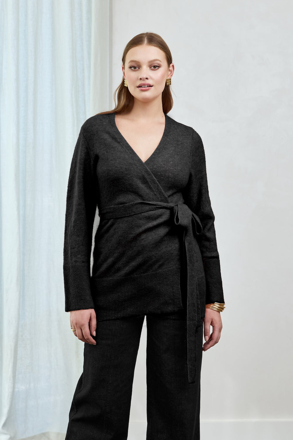 WHOLESALE - BLACK Wrap BFF Cardigan