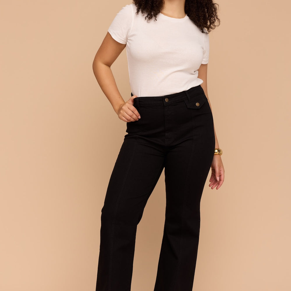 
                      
                        BLACK Denim Flare Jeans SECONDS
                      
                    