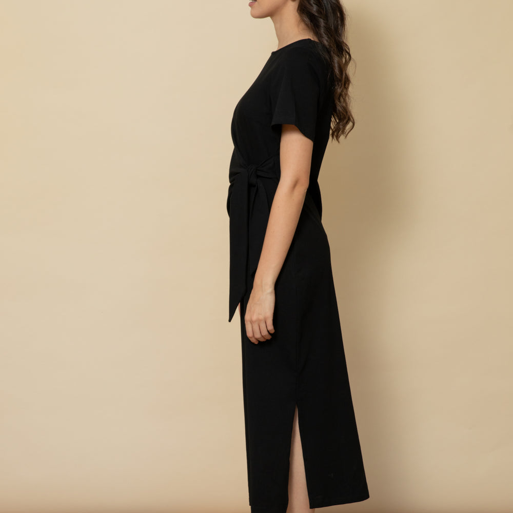 
                      
                        BLACK Stretch Tie-Waist Dress
                      
                    