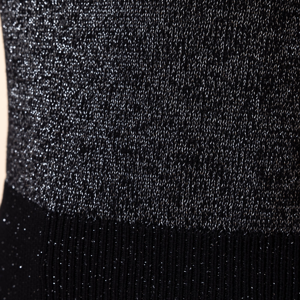 
                      
                        BLACK with SILVER LUREX Elbow Sleeve Knit Jumper
                      
                    