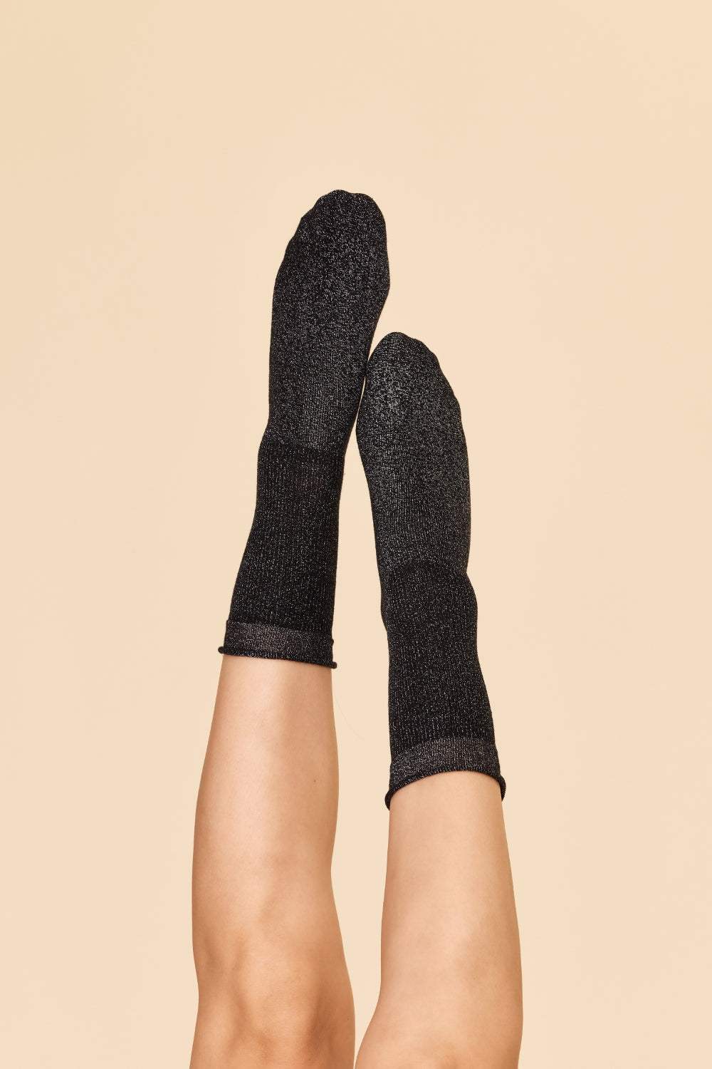 BLACK SILVER LUREX Socks