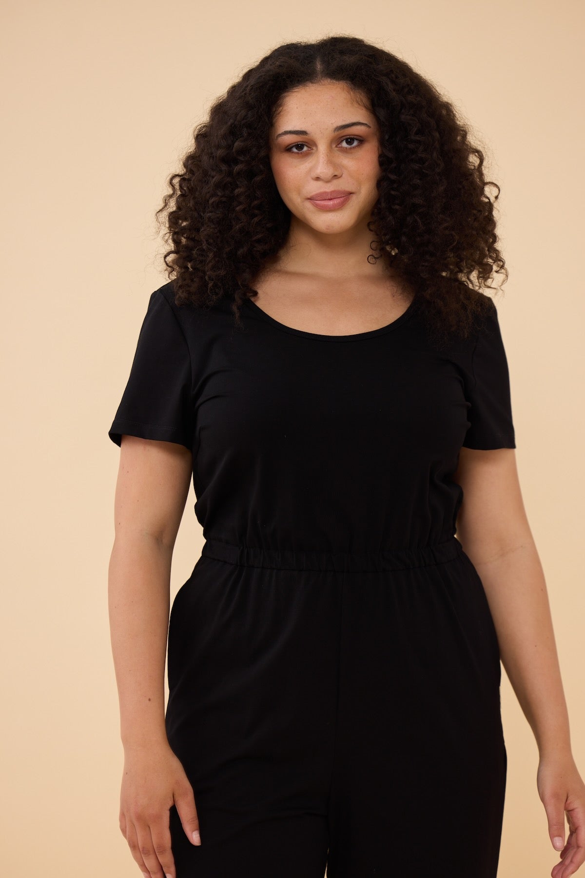 BLACK Stretch Jersey Jumpsuit – Frock Me Out
