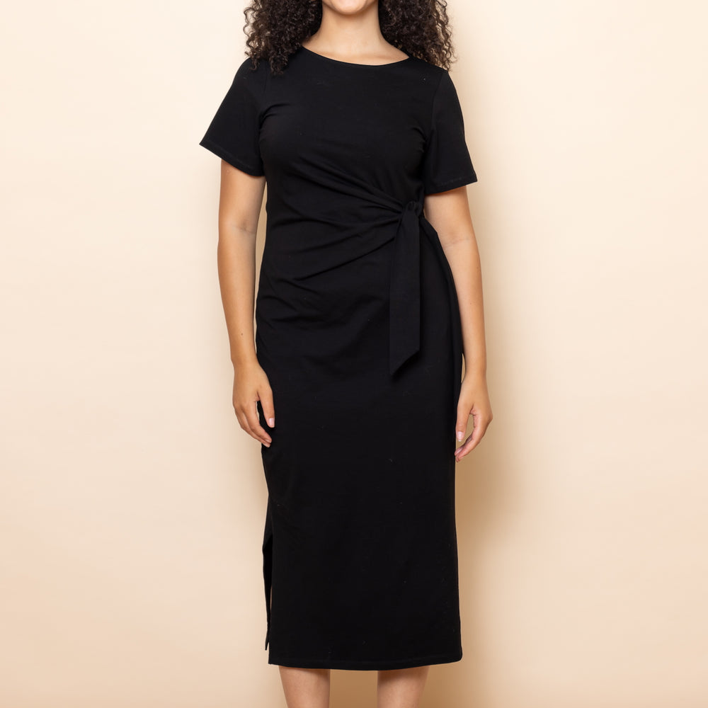 
                      
                        BLACK Stretch Tie-Waist Dress
                      
                    