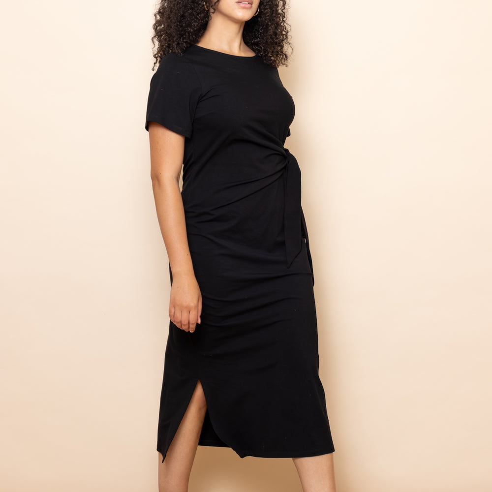 
                      
                        BLACK Stretch Tie-Waist Dress
                      
                    