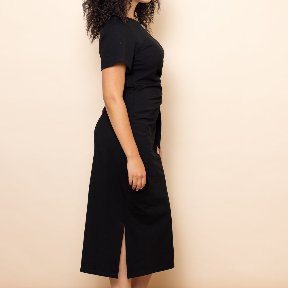
                      
                        BLACK Stretch Tie-Waist Dress
                      
                    