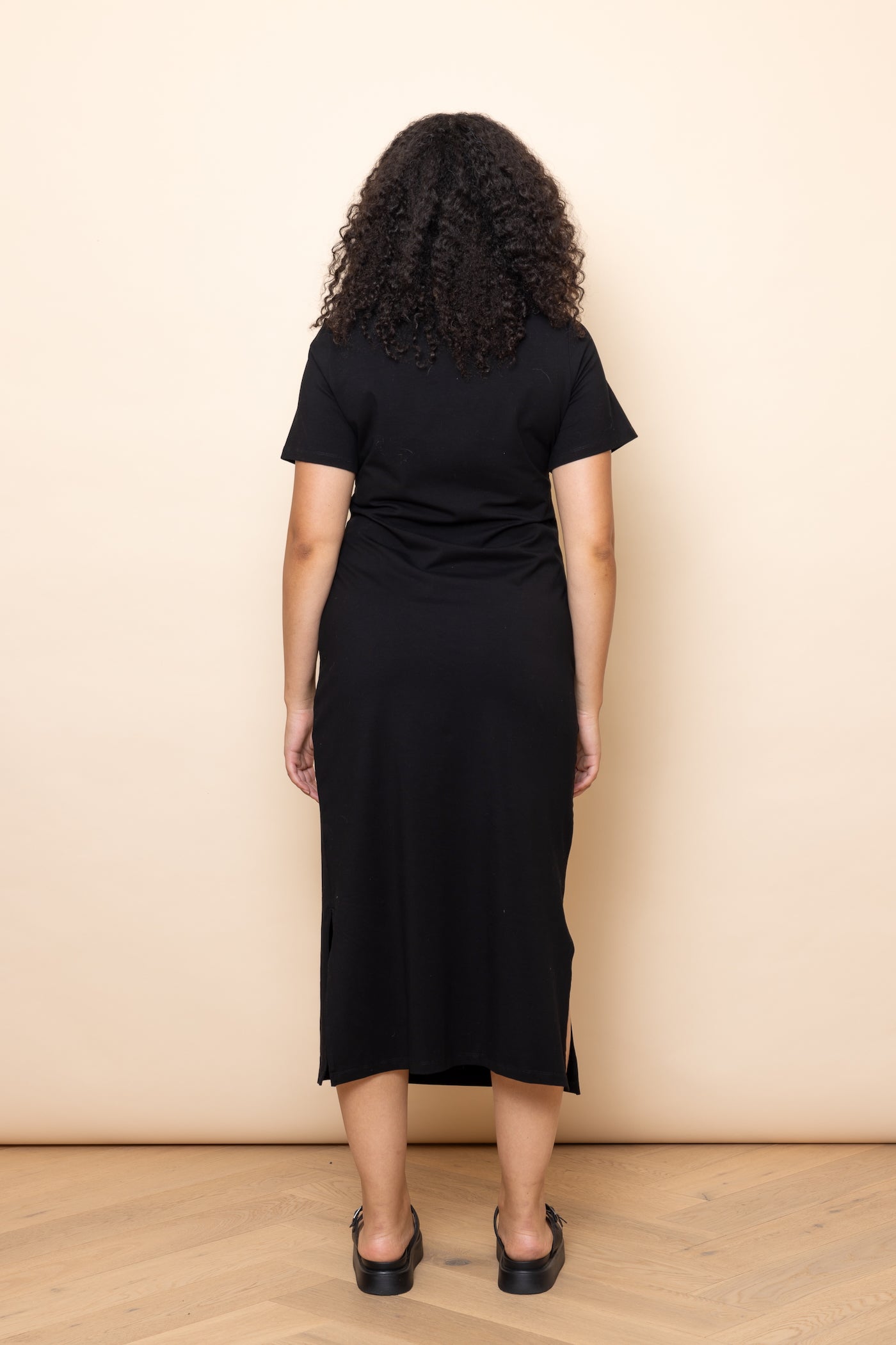 WHOLESALE - BLACK Tie Waist Stretch Dress