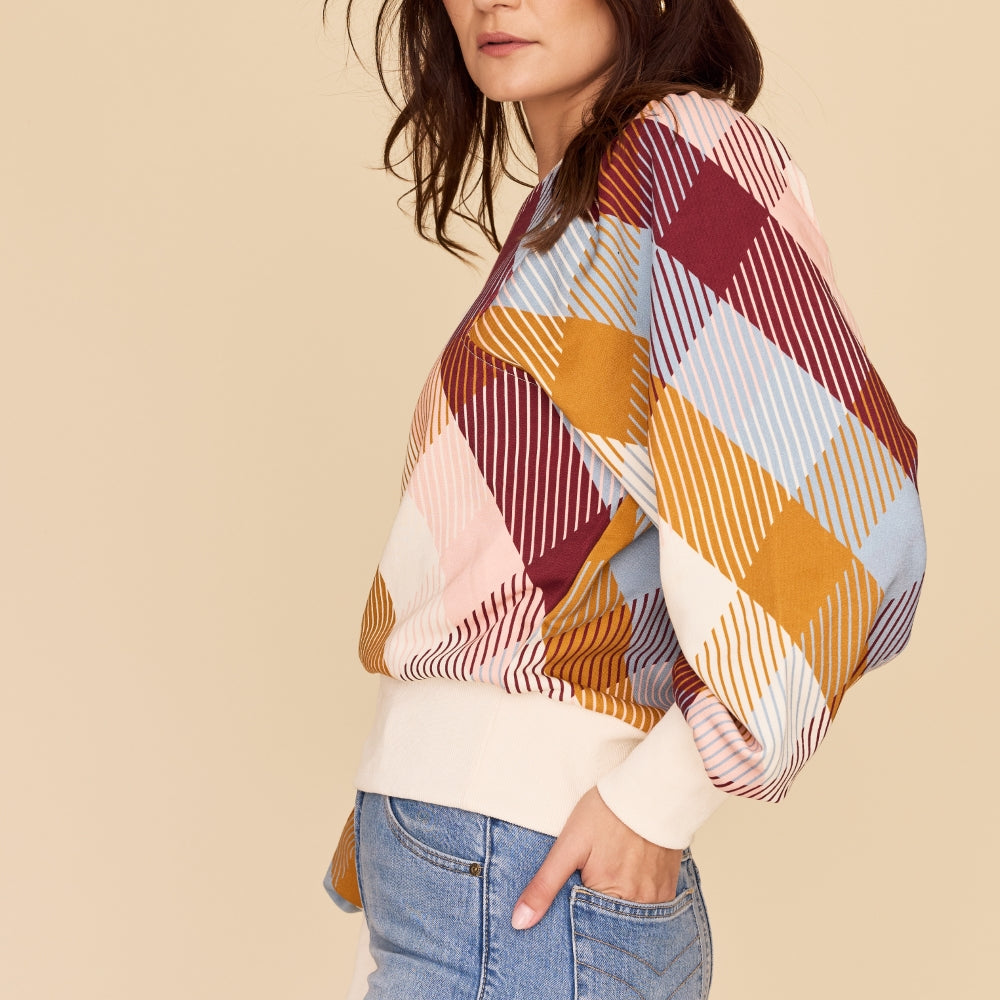 CHECKERED LOVE Batwing Windcheater