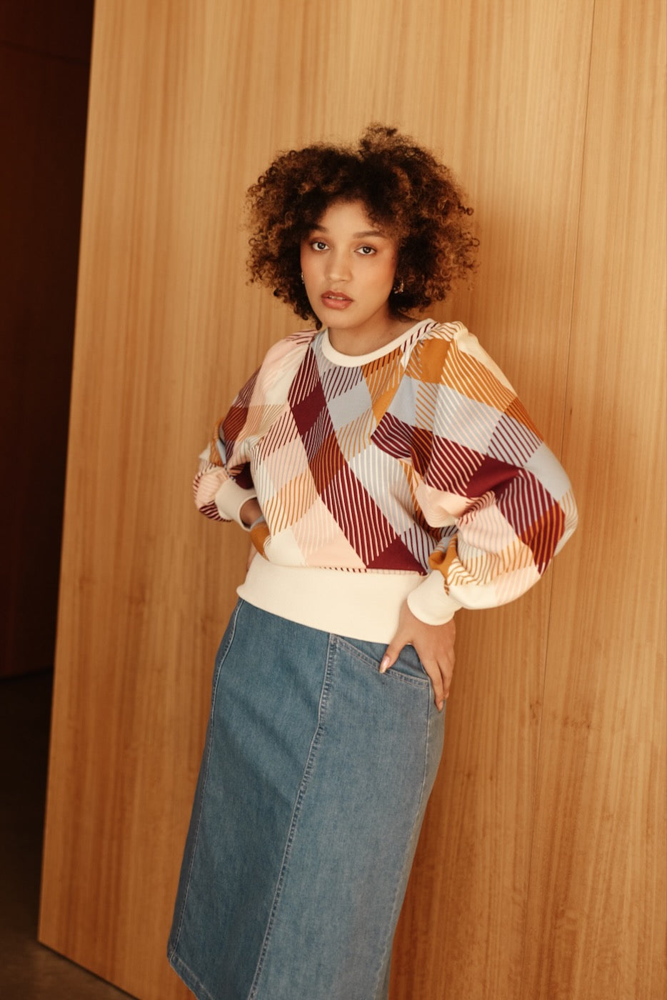 CHECKERED LOVE Batwing Windcheater