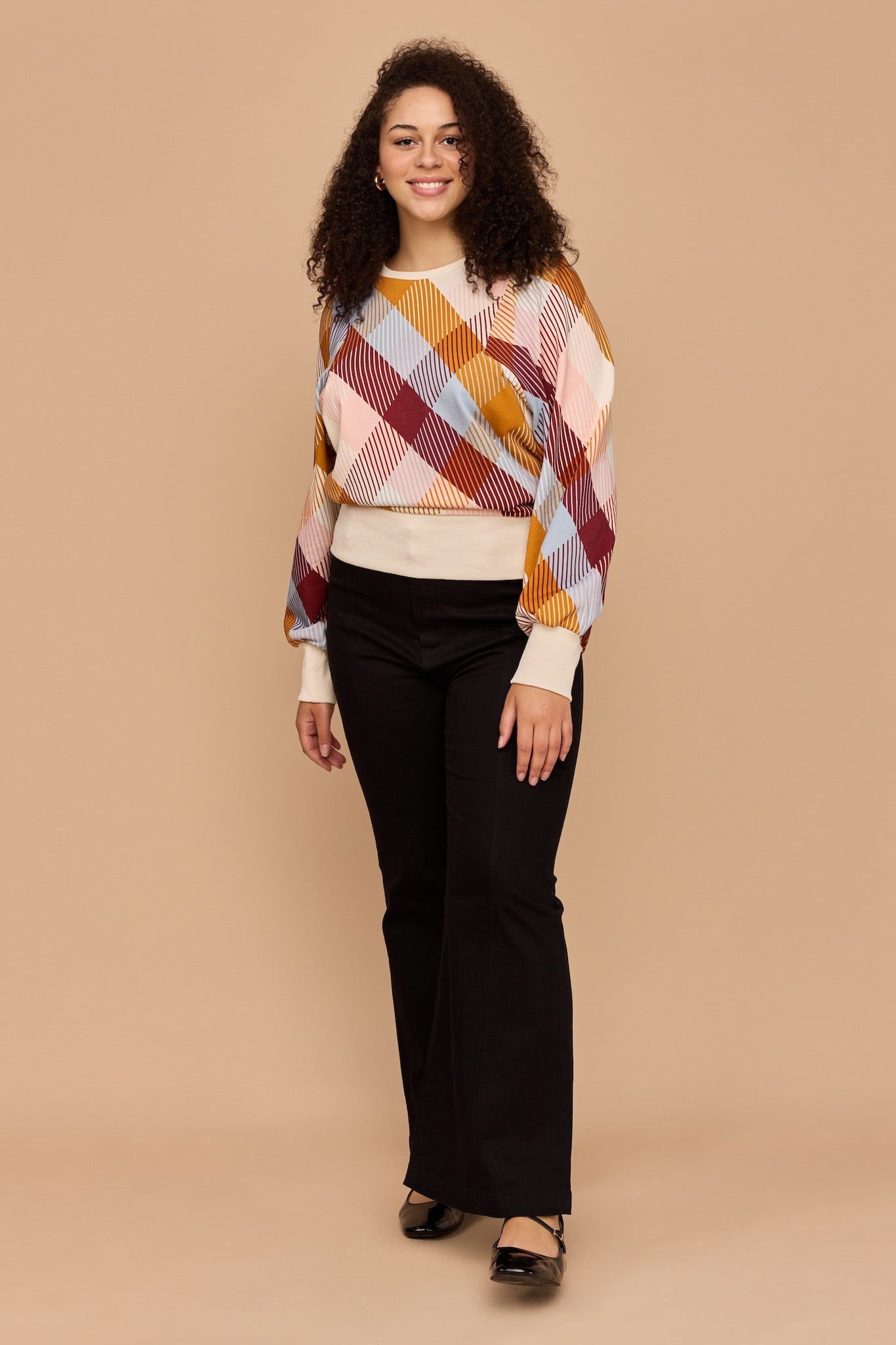 CHECKERED LOVE Batwing Windcheater