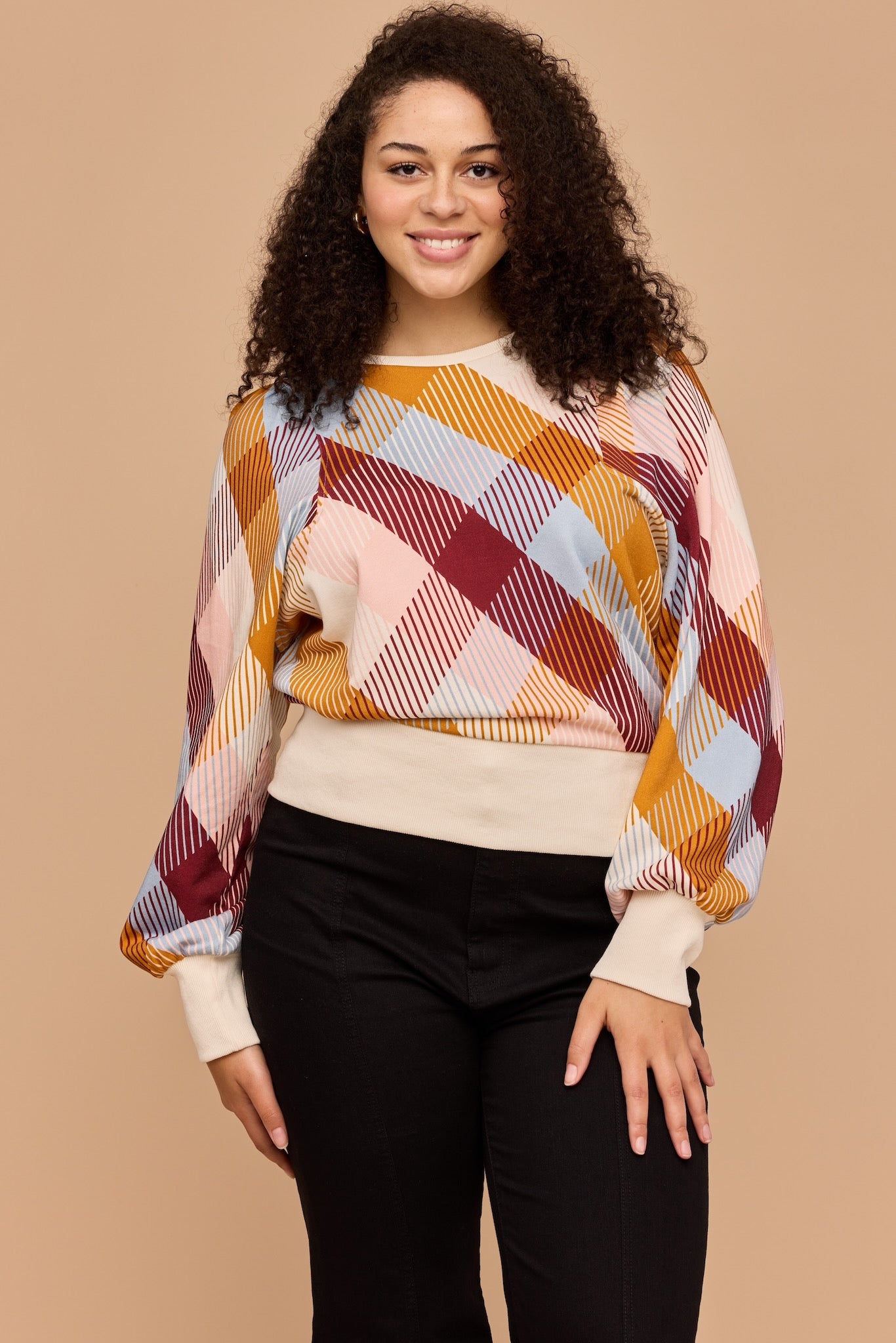CHECKERED LOVE Batwing Windcheater