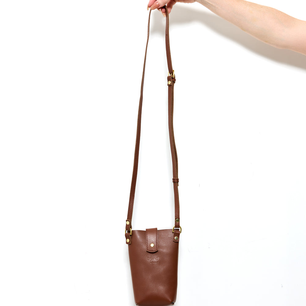 POPPIT 2 WAYS Pouch by Byrd Studio - Chestnut Brown Leather