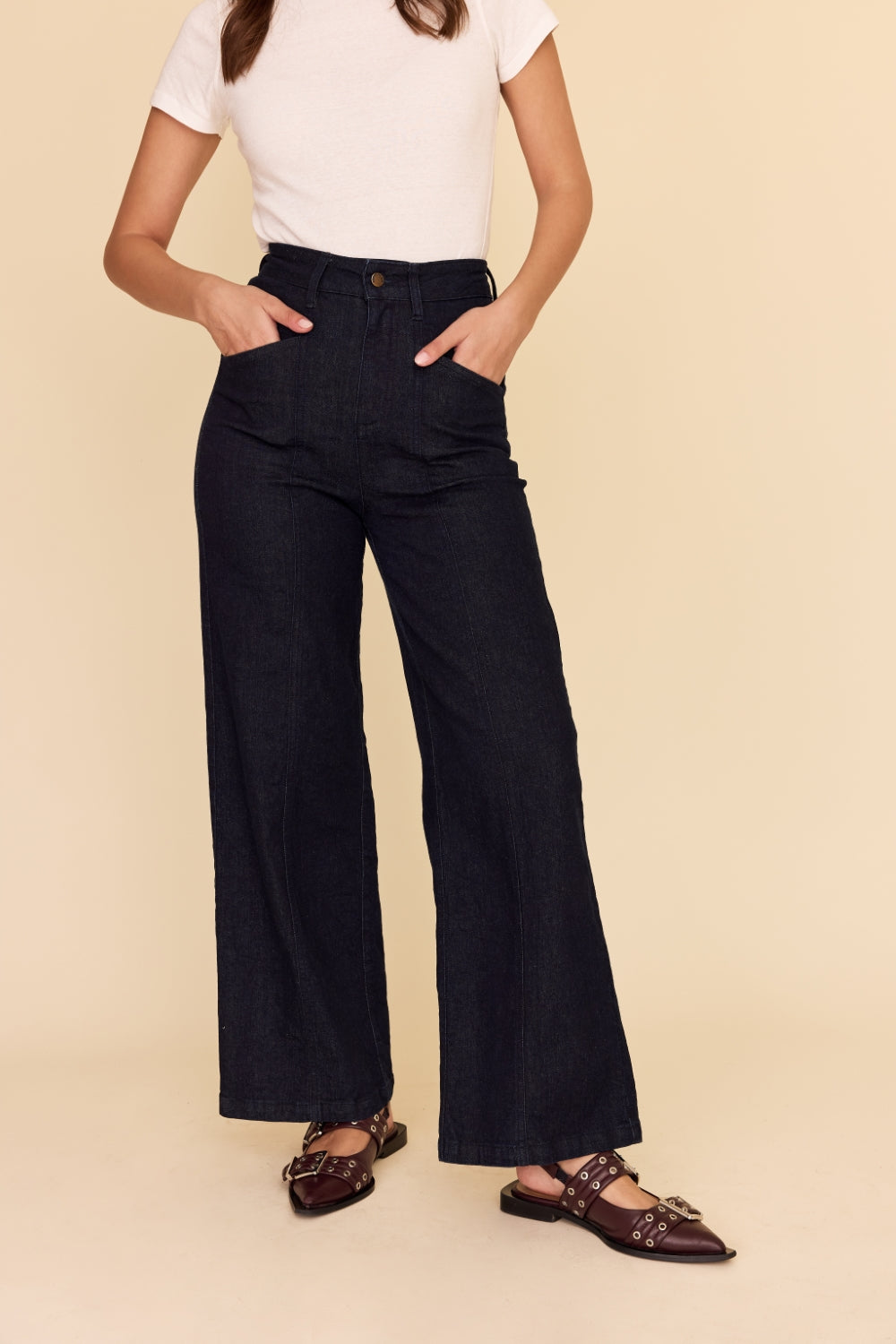 DARK INDIGO Denim High Waisted Jeans