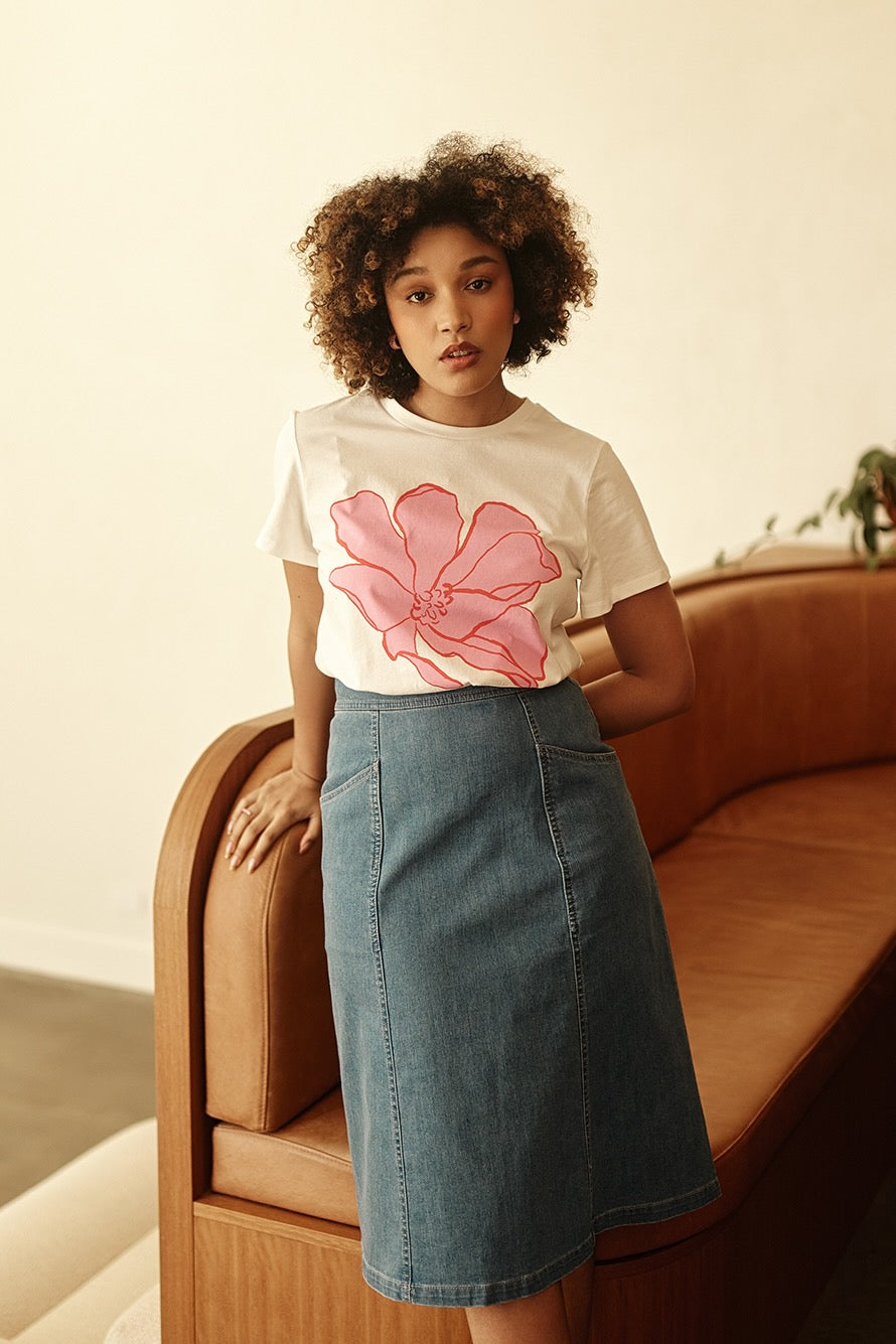 DENIM A-line Skirt (Vintage Wash)