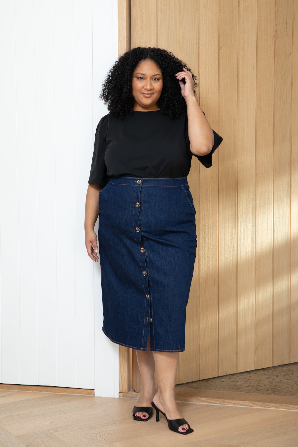 Plus Size Mid Length Denim Skirts On Amazon Fashion2Love Women's