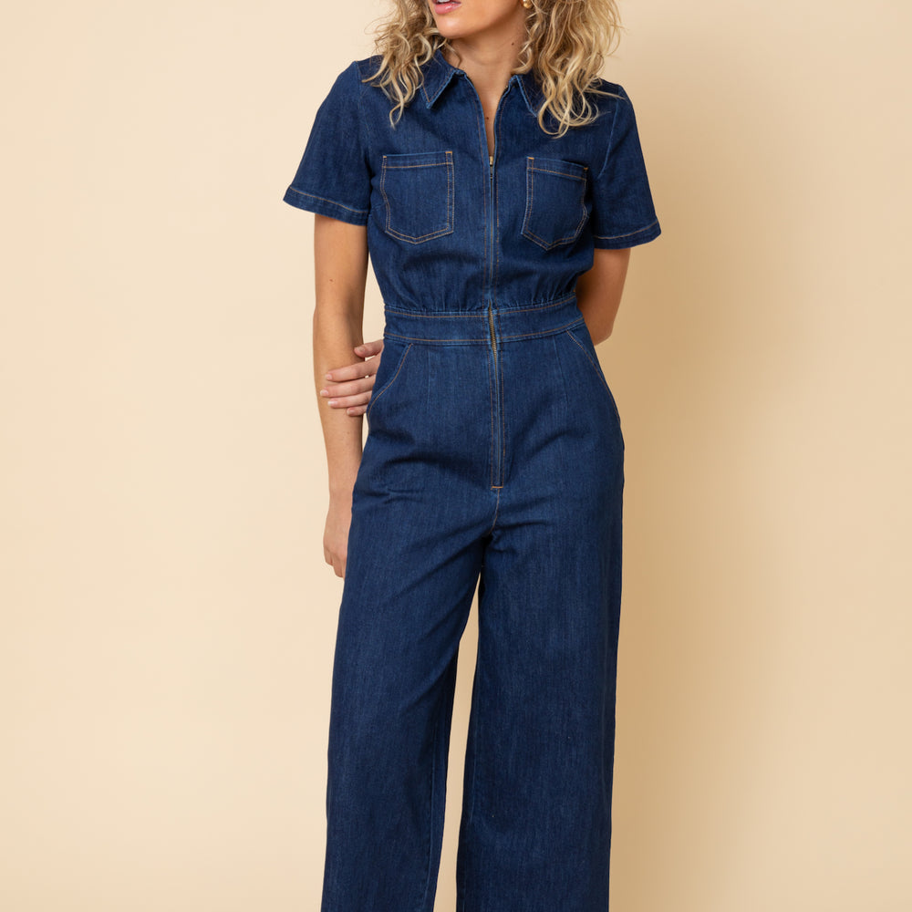 Denim Freestyler Jumpsuit - Washed Denim