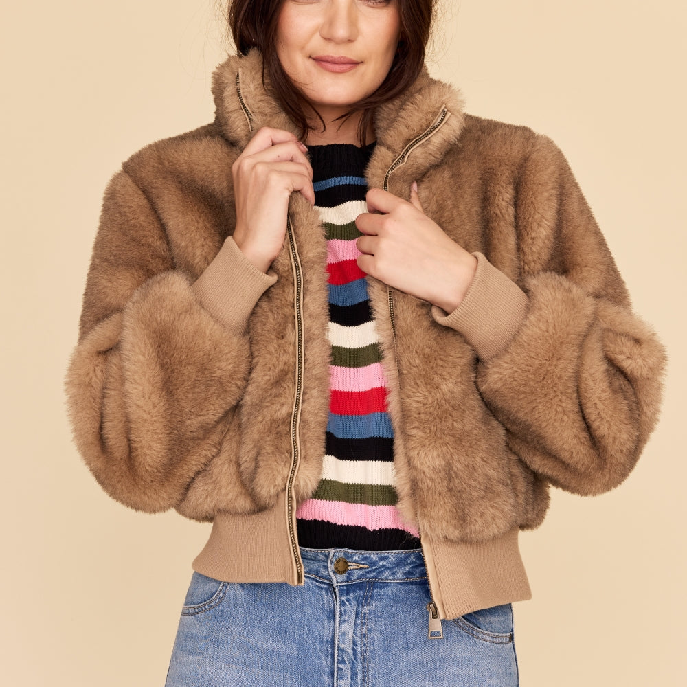 FAUX FUR Bomber Jacket