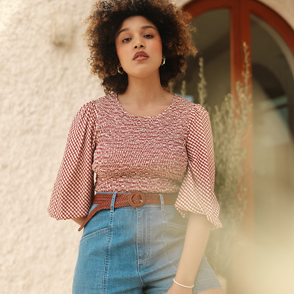 
                      
                        WHOLESALE - TESSELLATED Shirr Thing Top
                      
                    