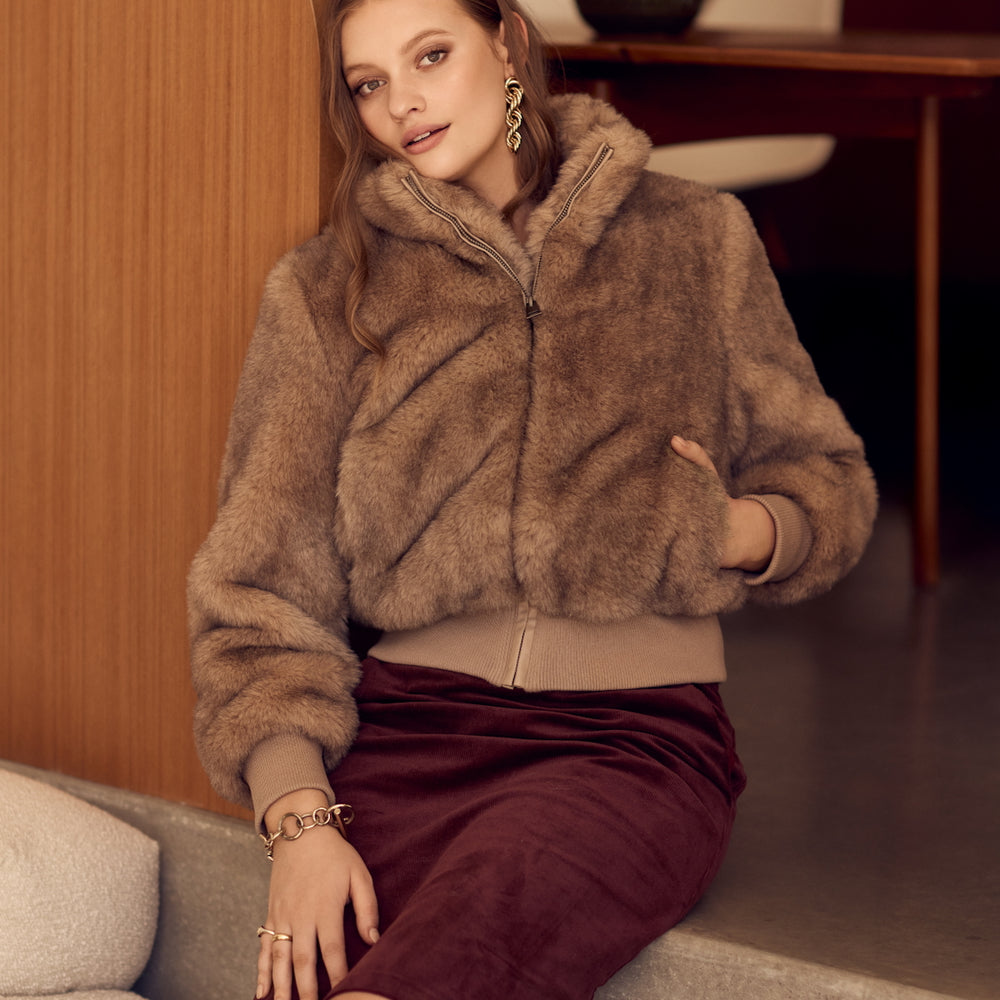 
                      
                        FAUX FUR Bomber Jacket
                      
                    