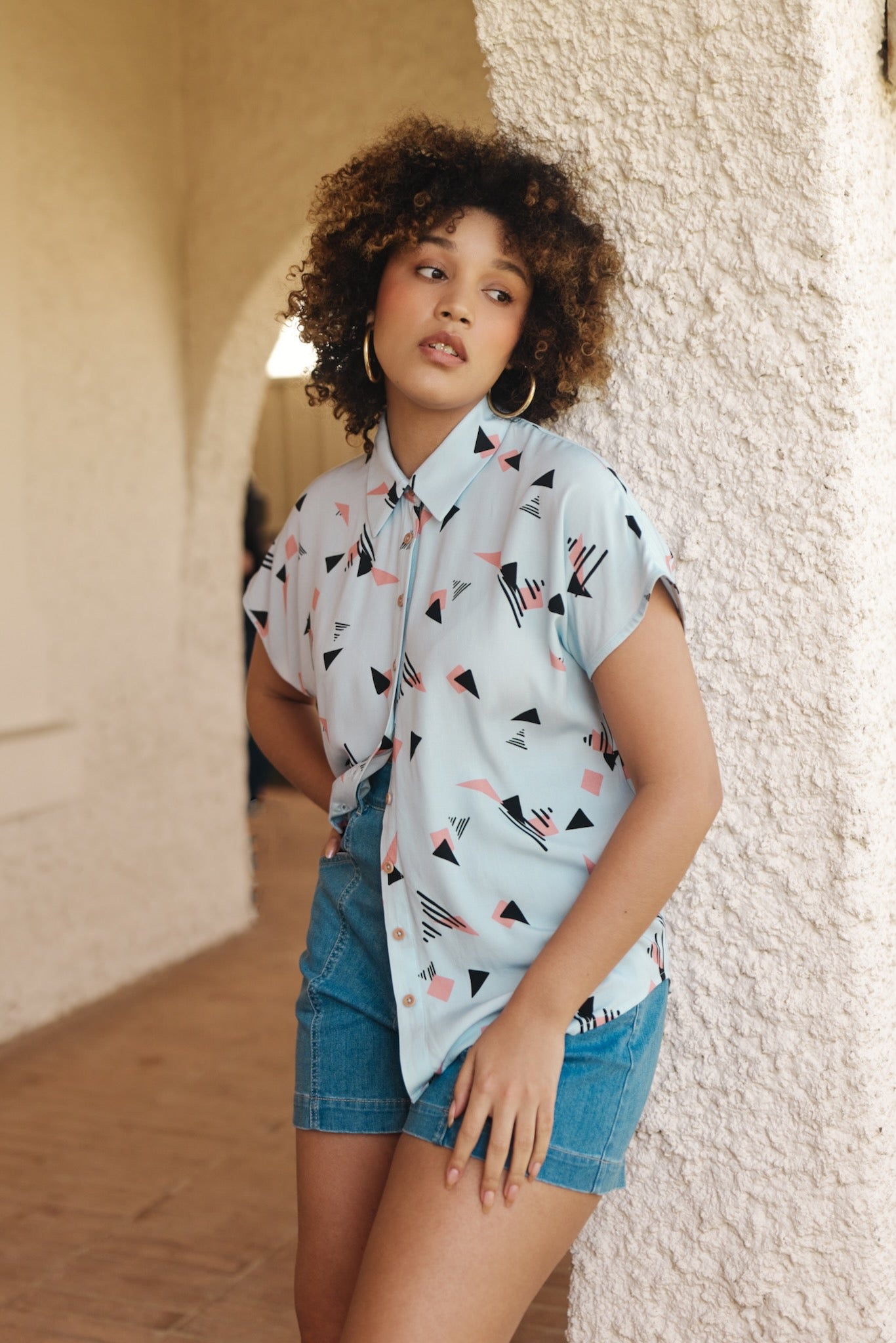 MIX TAPE Capped Sleeve Shirt