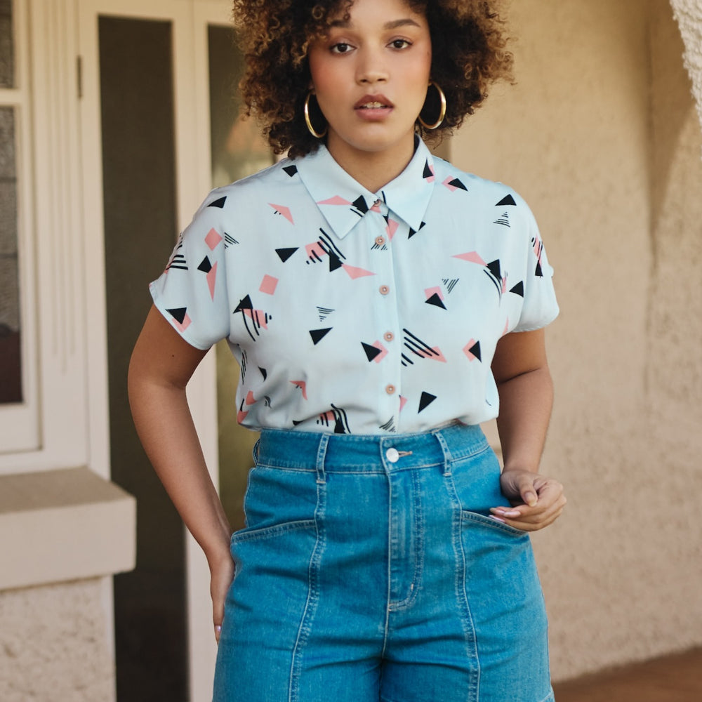 MIX TAPE Capped Sleeve Shirt