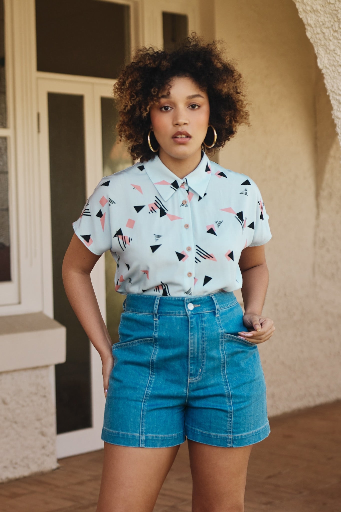 MIX TAPE Capped Sleeve Shirt