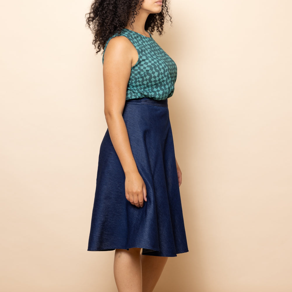 
                      
                        DENIM CHAMBRAY Wrap Skirt
                      
                    
