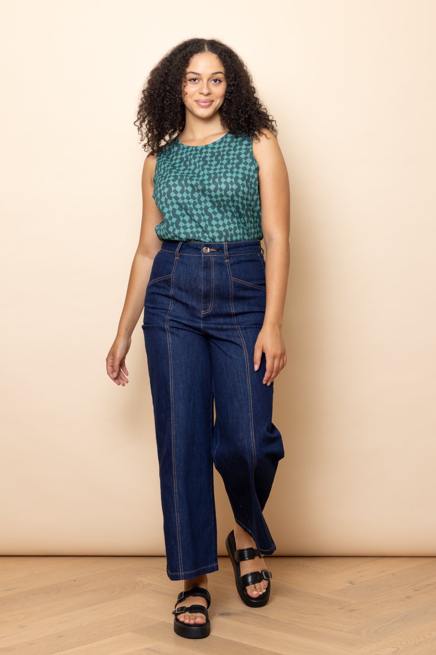 Indigo Denim High Waisted Pants