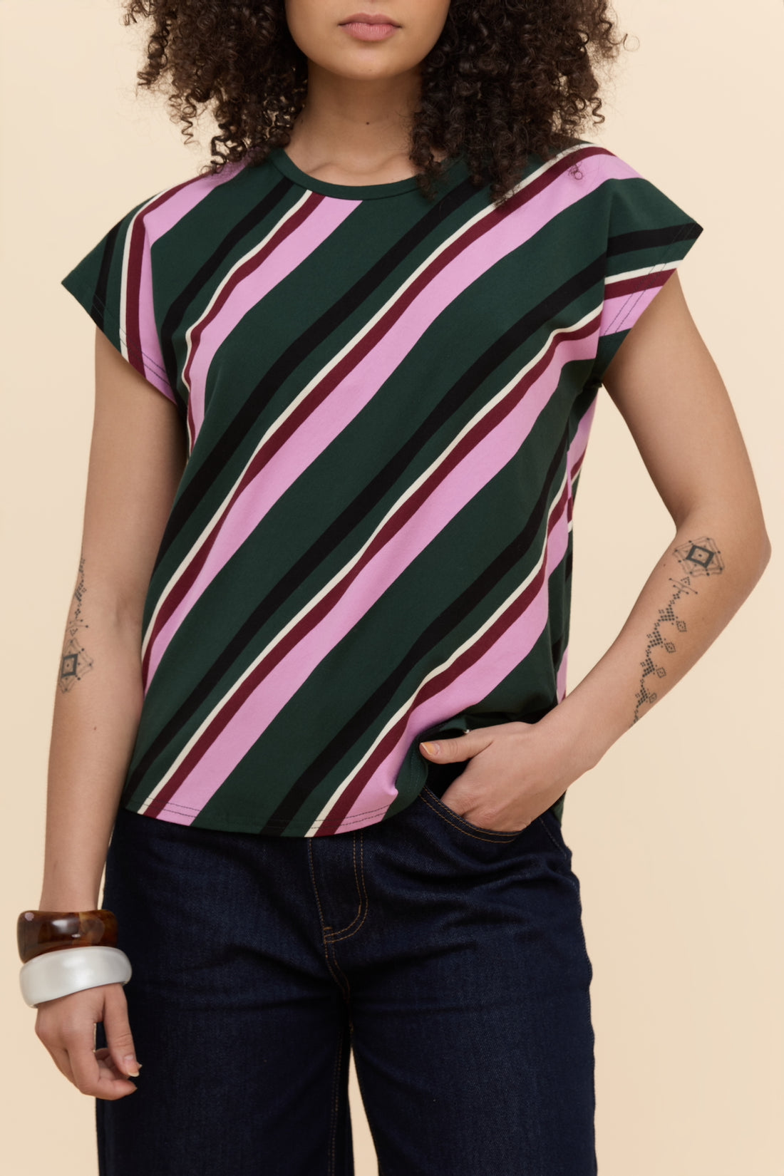 Retro Stripe Tee - Green – Frock Me Out