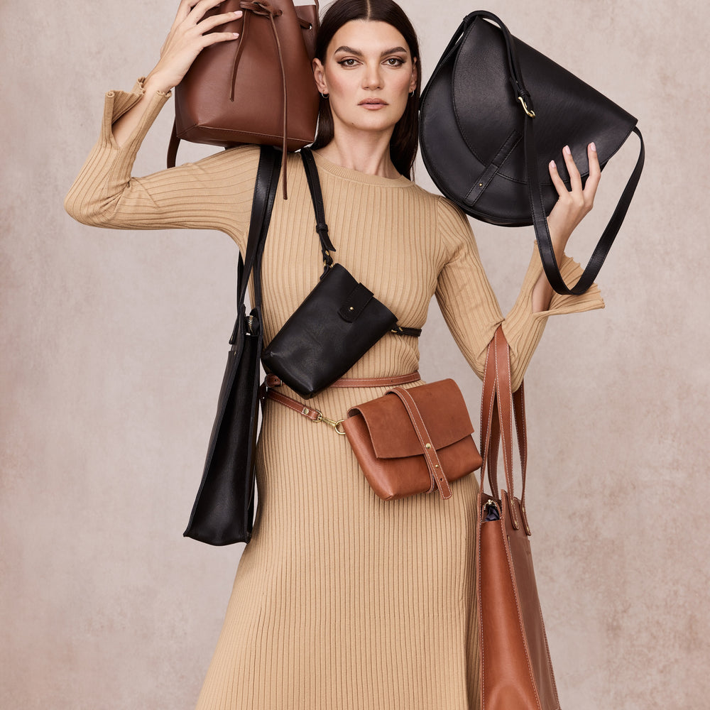 
                      
                        BUCKET LIST Bag by Byrd Studio - Licorice Black Leather
                      
                    