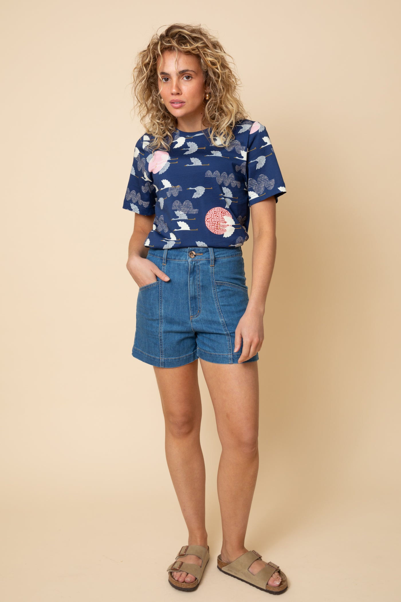 High waisted shorts and shirt cheap