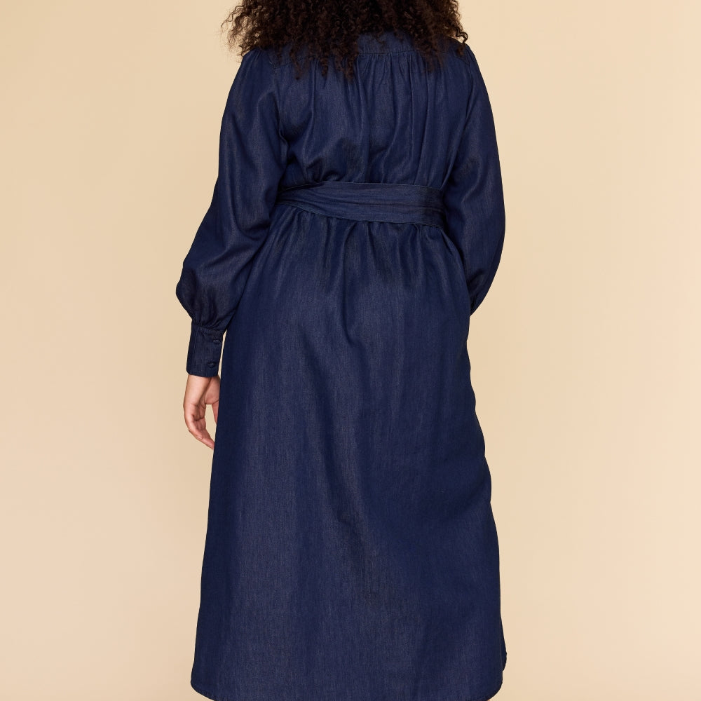 
                      
                        INDIGO CHAMBRAY Midi Shirt Dress
                      
                    