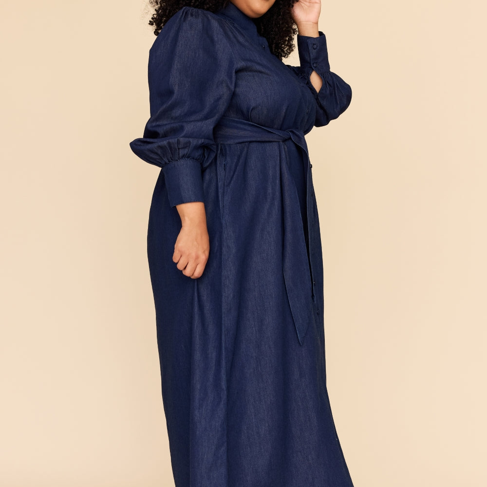 
                      
                        INDIGO CHAMBRAY Midi Shirt Dress
                      
                    