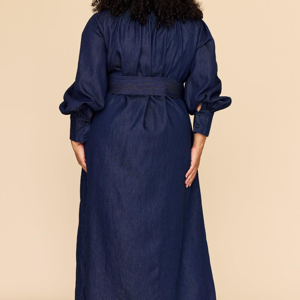 
                      
                        INDIGO CHAMBRAY Midi Shirt Dress
                      
                    