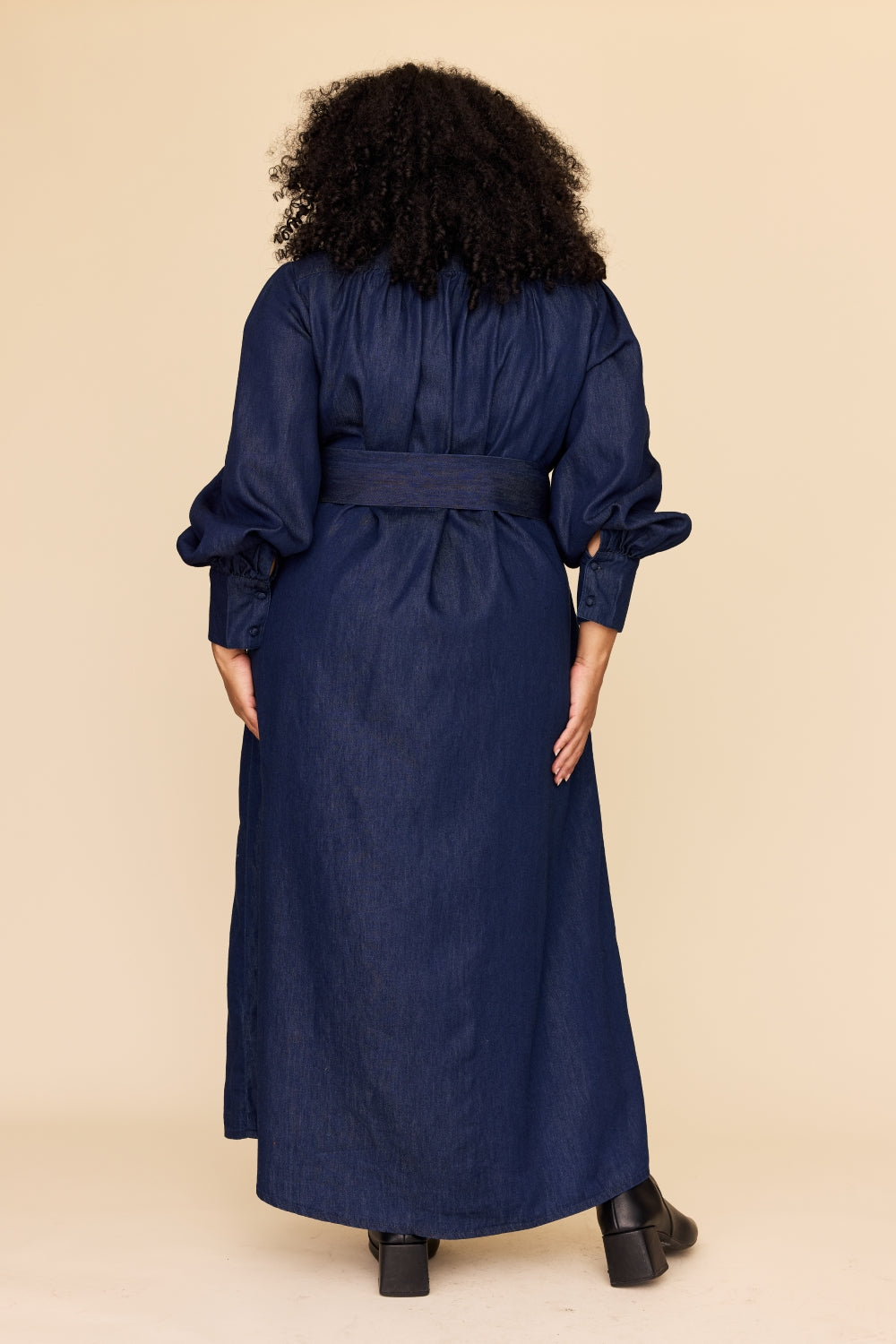 INDIGO CHAMBRAY Midi Shirt Dress