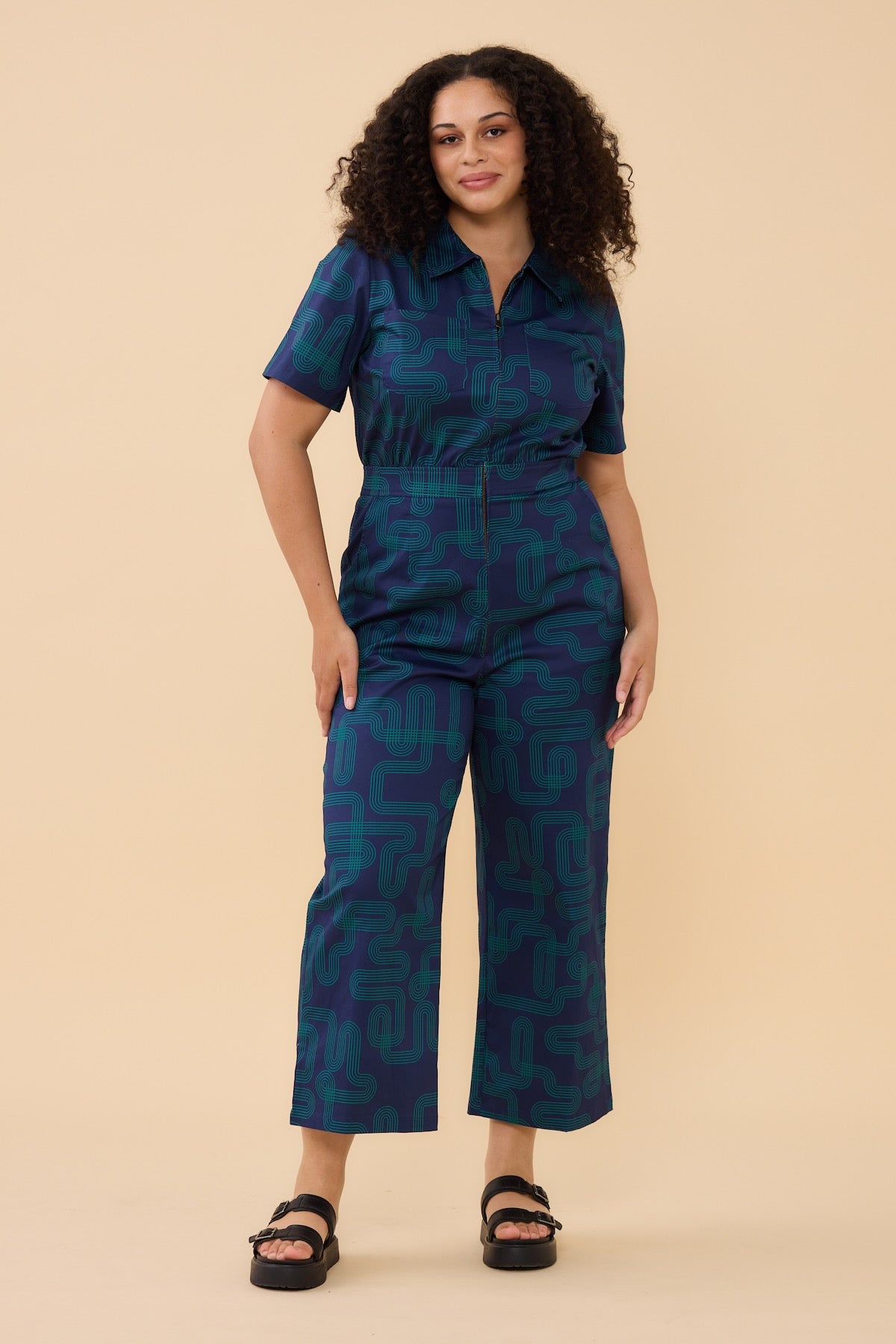 Woman wearing Frock Me Out LABYRINTH Freestyler Jumpsuit