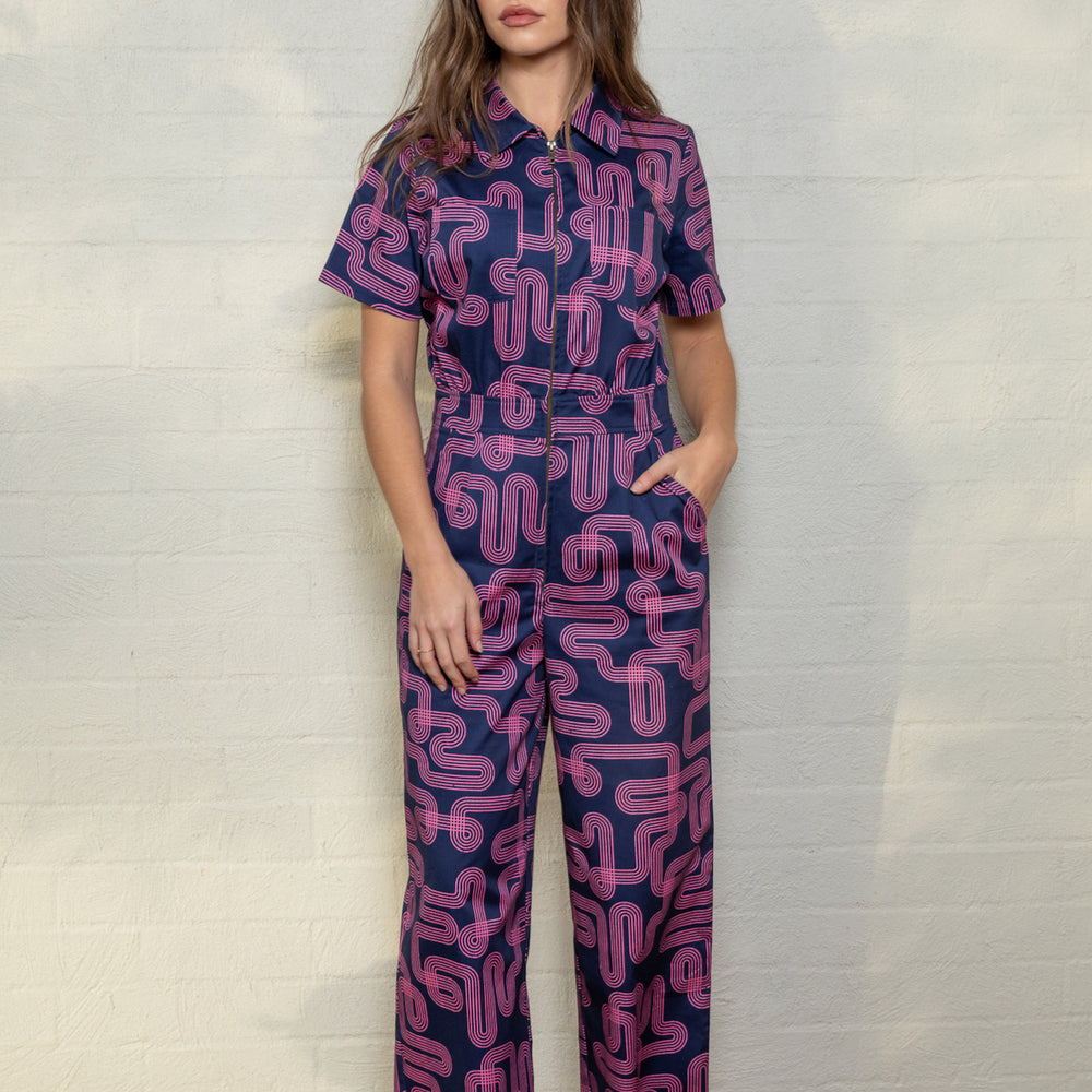 Labyrinth Print Freestyler Jumpsuit Boilersuit