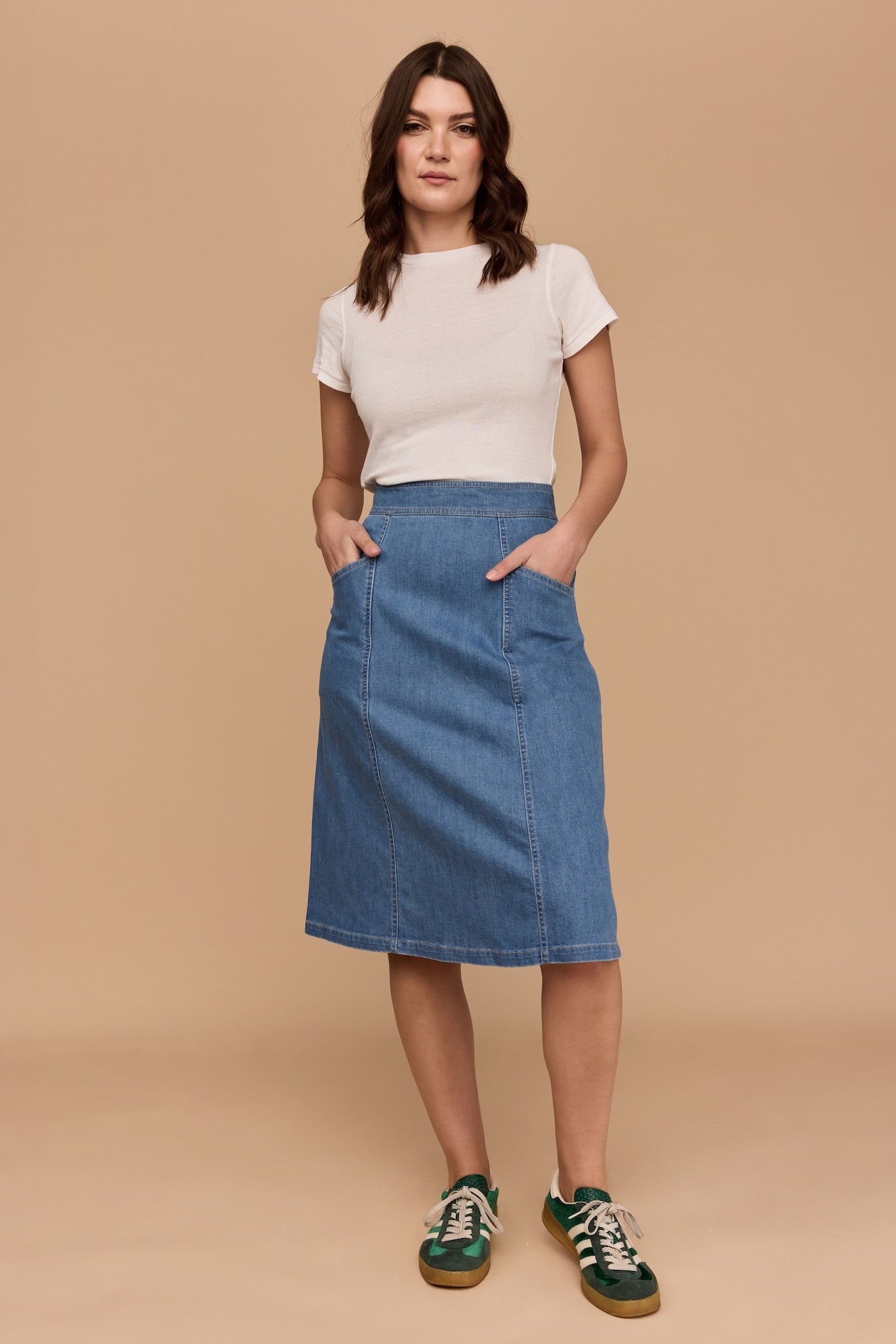 WHOLESALE - DENIM A-line Skirt (Light Vintage Wash)